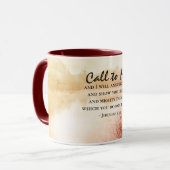 Mug Jérémie 33:3 Appelle-Moi et Je Te Répondrai (Devant gauche)
