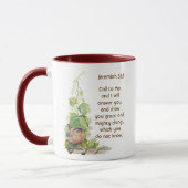 Mug Jérémie 33:3 Appelle-Moi Verset Biblique Roitelet  (Gauche)