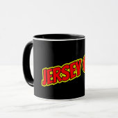 Mug Jersey de bande dessinée rouge et jaune (Devant gauche)