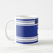 Mug Jersey de basketball bleu foncé et blanc (Gauche)