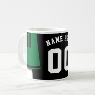 Mug Jersey de Football, noir & vert
