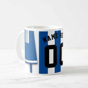 Mug Jersey de Football Personnalisable, Bleu