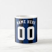 Mug Jersey de Football Personnalisable, Bleu Noir (Centre)