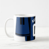 Mug Jersey de Football Personnalisable, Bleu Noir (Gauche)