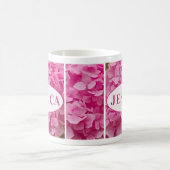Mug "Jessica" Élégante Hydrangée Rose Florale Lettres (Centre)