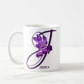 Mug Jessica nom mauve crocus floral fun (Gauche)