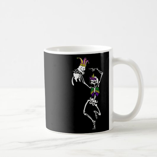 Mug Jester Skeleton Dancing Chat Mardi Gras Masque Car (Droite)