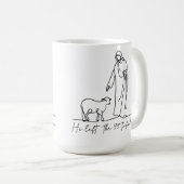 Mug Jésus a quitté les 99 Perdu Sheep Line Art (Devant droit)