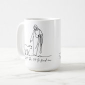 Mug Jésus a quitté les 99 Perdu Sheep Line Art (Devant gauche)