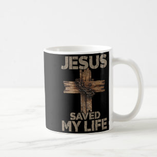 Mug Jésus a sauvé ma vie Croix chrétienne Dieu Foi Bib