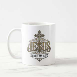 Mug Jésus a sauvé ma vie Vintage Gravure Chemise chrét