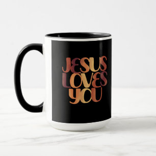 Mug Jésus aime la typographie chrétienne Design
