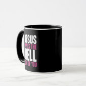 Mug Jésus aime l'enfer de toi (Devant gauche)