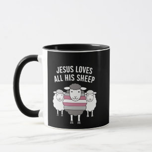 Mug Jésus aime tous ses moutons LGBT Pride Mois