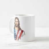 Mug Jésus artistique avec drapeau américain (Devant gauche)