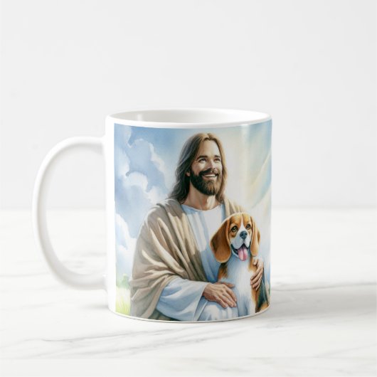 Mug Jésus avec Beagle (Gauche)