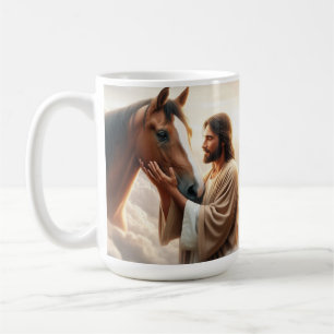 Mug Jésus avec cheval Art chrétien équestre Foi