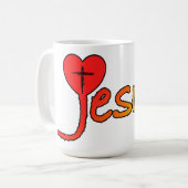 Mug Jésus avec cœur (Devant gauche)