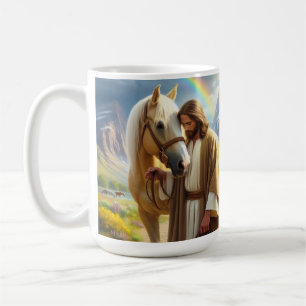 Mug Jésus avec Palomino Horse dans le paysage Pittores