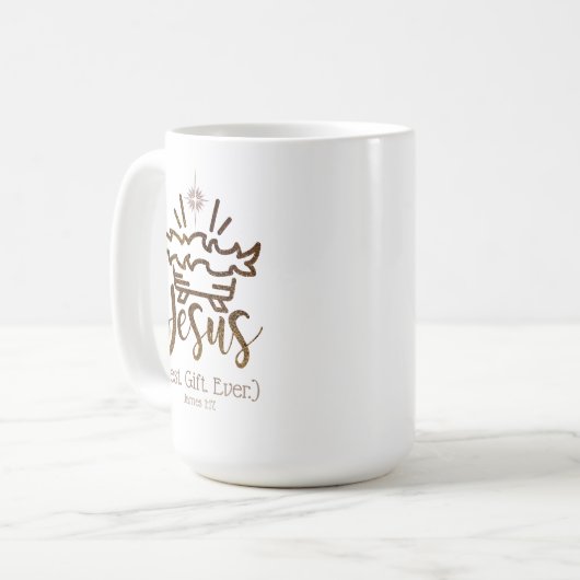 Mug JESUS BEST GIFT EVER Nativity Scripture Christmas (Devant gauche)