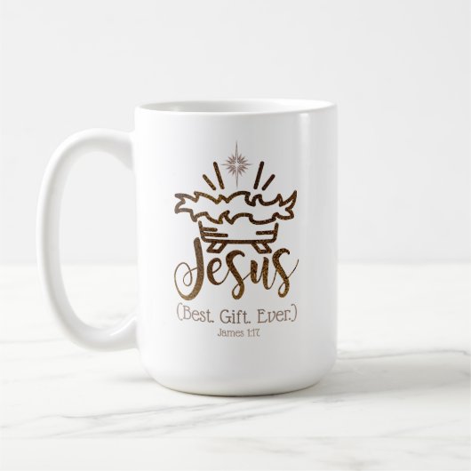 Mug JESUS BEST GIFT EVER Nativity Scripture Christmas (Gauche)