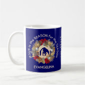 Mug JÉSUS Bleu EST LA RAISON DE Noël (Gauche)