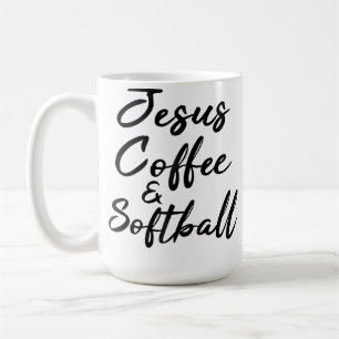 Mug Jésus Café Et Softball Drôle De Sport Chrétien Am