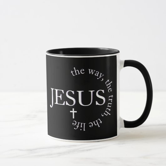 Mug Jésus chemin, vérité, vie Jean 14:6 Croix (Droite)