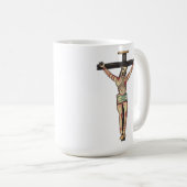 Mug Jésus Christ Croix Crucifixion aquarelle art (Devant droit)