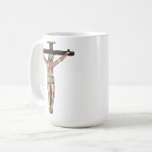 Mug Jésus Christ Croix Crucifixion aquarelle art (Devant gauche)