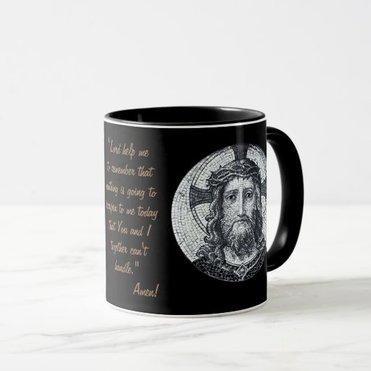 Mug Jésus Christ & Prière "Protège-moi Seigneur" Thé d (Devant droit)