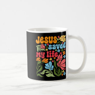 Mug Jésus-Christ Rétro M'a Sauvé La Vie Boho Floral Ch