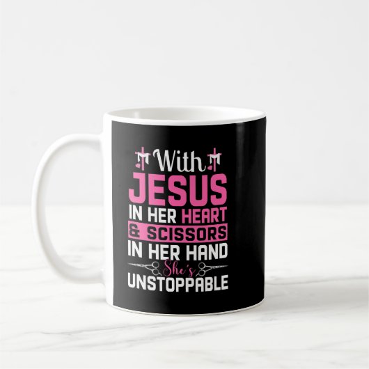 Mug Jésus dans son coeur Ciseaux dans sa main elle est (Gauche)