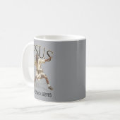 Mug Jésus de pickleball drôle Celui qui sert (Devant gauche)