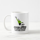 Mug Jésus drôle économise (Gauche)