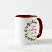 Mug "Jésus est la raison de la saison" Holly Design (Devant droit)
