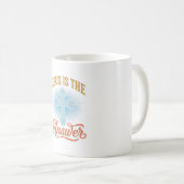 Mug Jésus Est la Réponse Croix Chrétienne Conception V (Devant droit)