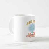 Mug Jésus Est la Réponse Croix Chrétienne Conception V (Devant gauche)