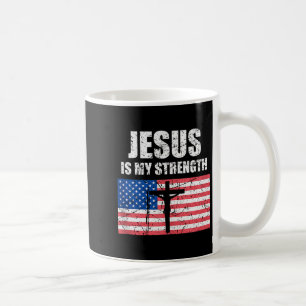 Mug Jésus Est Ma Force Drapeau Usa Croix Chrétienne Ar
