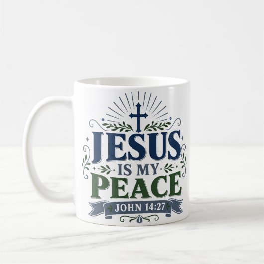 Mug Jésus est ma paix Citation d'espérance scripturair (Gauche)
