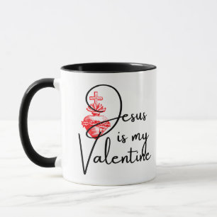 Mug Jésus est mon coeur rouge de Saint Valentin