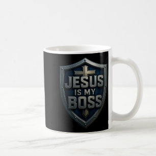 Mug Jésus est mon patron Bouclier chrétien Super-héros