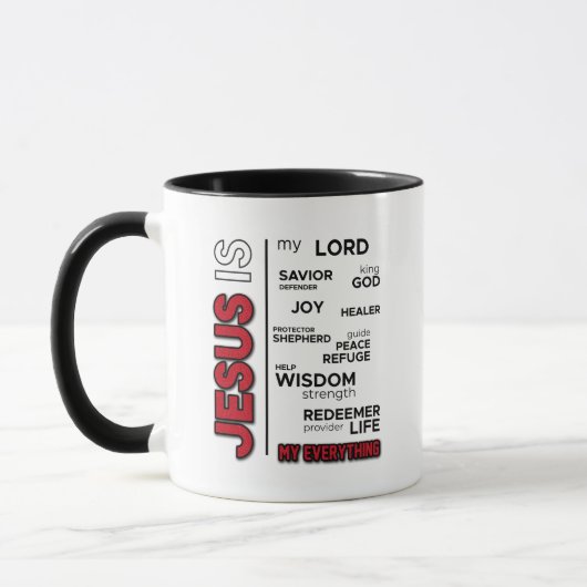 Mug Jésus est mon tout Word Cloud (Gauche)
