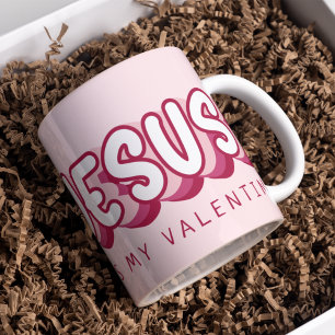 Mug Jésus Est Mon Valentin Christian Red Heart Retro