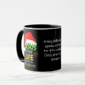 Mug JÉSUS EST POUR LA VIE, pas seulement pour Noël (Devant gauche)