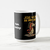 Mug Jésus Est Un Immigrant Unique Cross Design Support (Devant droit)