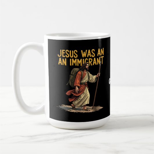 Mug Jésus Est Un Immigrant Unique Cross Design Support (Gauche)