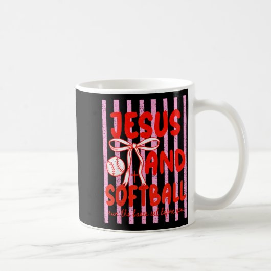 Mug Jésus et softball Coquette Maman de softball de jo (Droite)