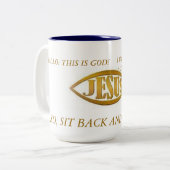 MUG JESUS FISH BLAC INTÉRIEUR GOLD EMBLEM SUR WHI (Devant gauche)