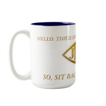 MUG JESUS FISH BLAC INTÉRIEUR GOLD EMBLEM SUR WHI